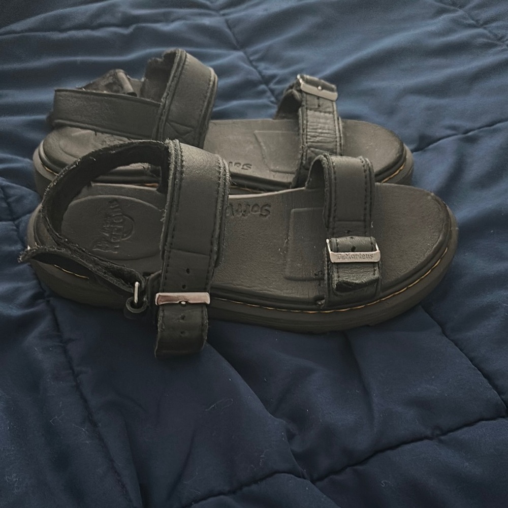 Dr. Martens Black Sandals Adjustable Straps Durable Sole
